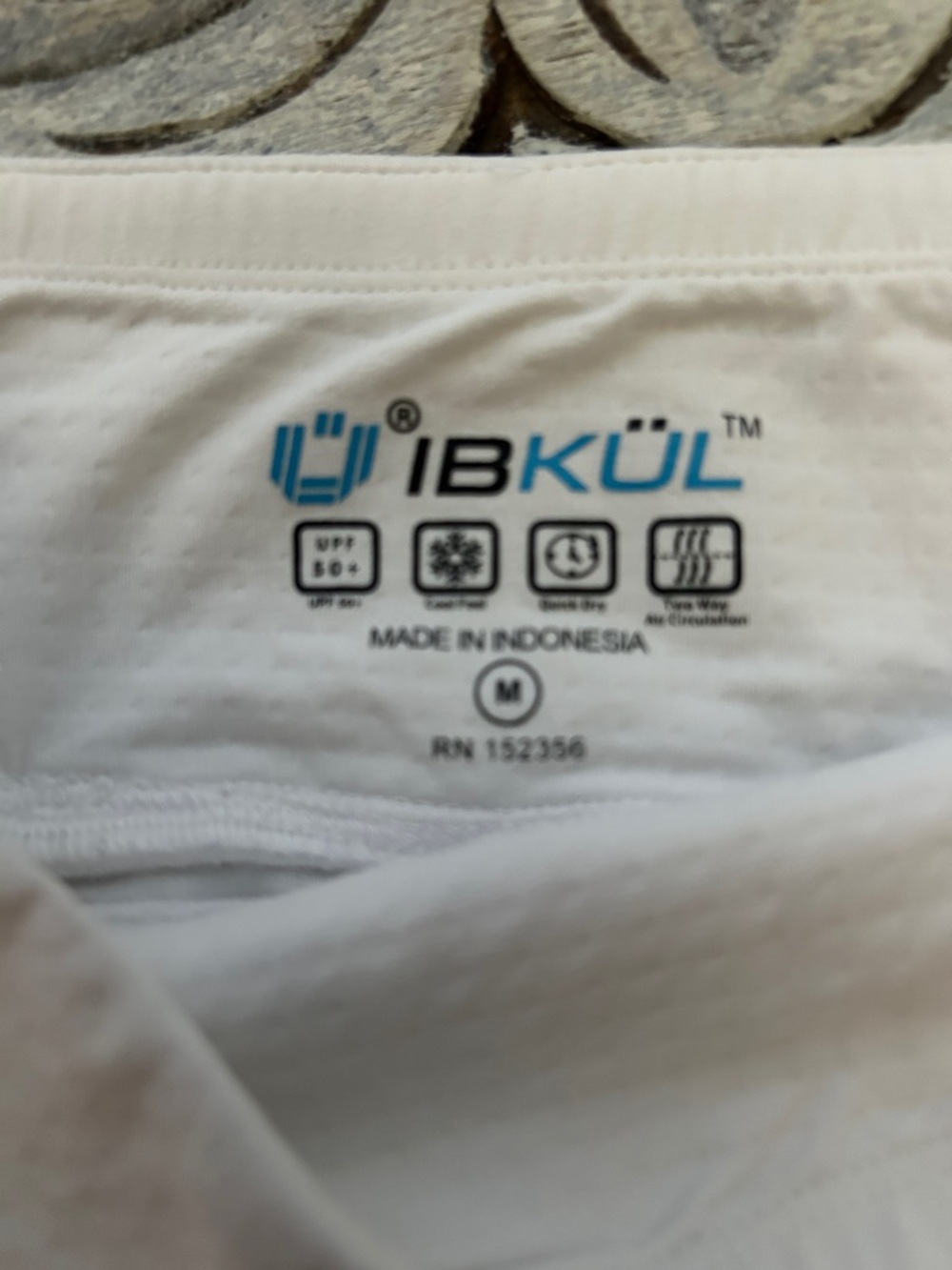 IBKUL White Performance Tee with Blue Logo